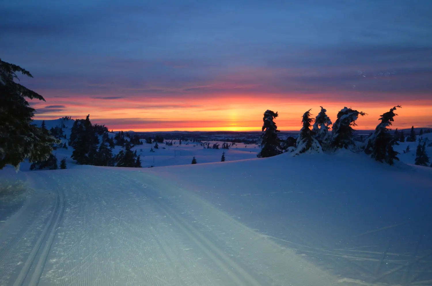 Ferienhaus in Sjusjøen bei Lillehammer im Winter